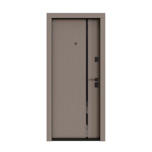 Ușă de intrare apartament Milano (maro soft touch/alb mat)