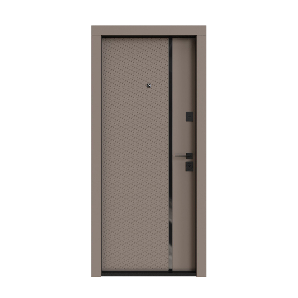Ușă de intrare apartament Milano (maro soft touch/alb mat)