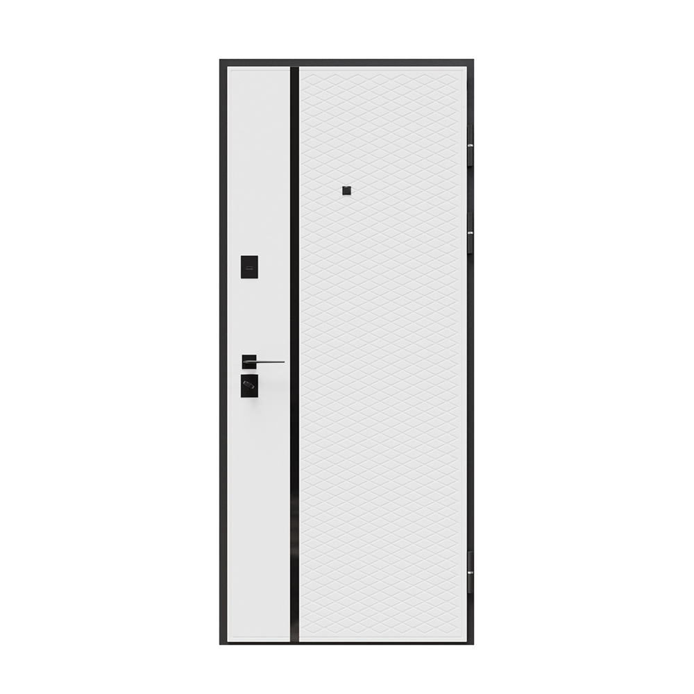 Ușă de intrare apartament Milano (maro soft touch/alb mat) - imagine 2