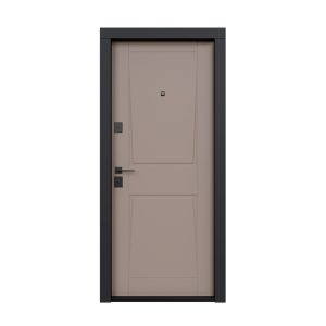 Ușă de intrare apartament Torino (maro soft touch/alb mat)