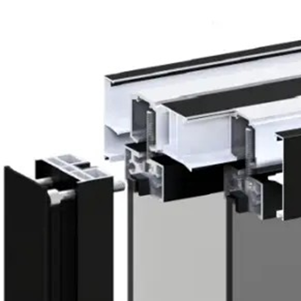 Ușă din sticlă batantă cu profil aluminiu - imagine 2